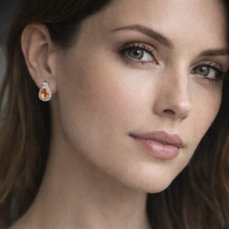 Pear-Cut Zultanite Earrings with Delicate Sparkling Halo