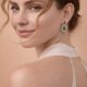 Floral Design Emerald Sterling Silver Jewelry (4.5 g )