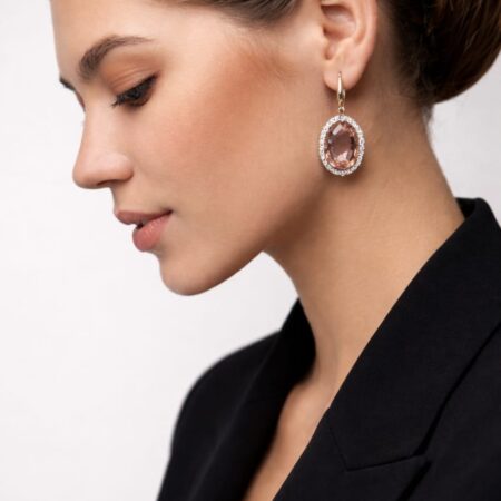 Oval Zultanite Halo Earrings – Elegant Design