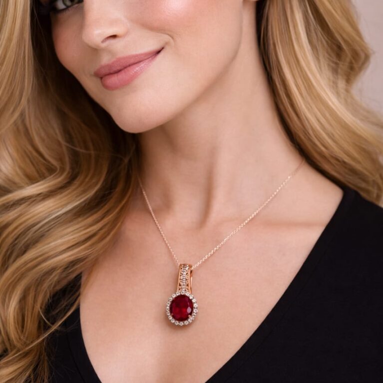 Imperial Ruby Halo Fine Jewelry Collection Piece