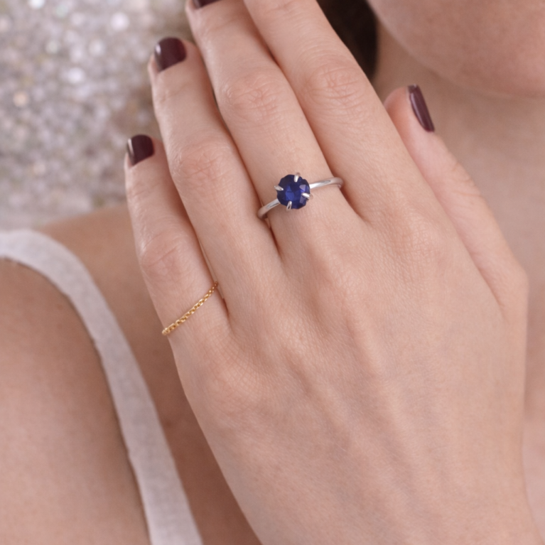 Sapphire Essence Solitaire Ring