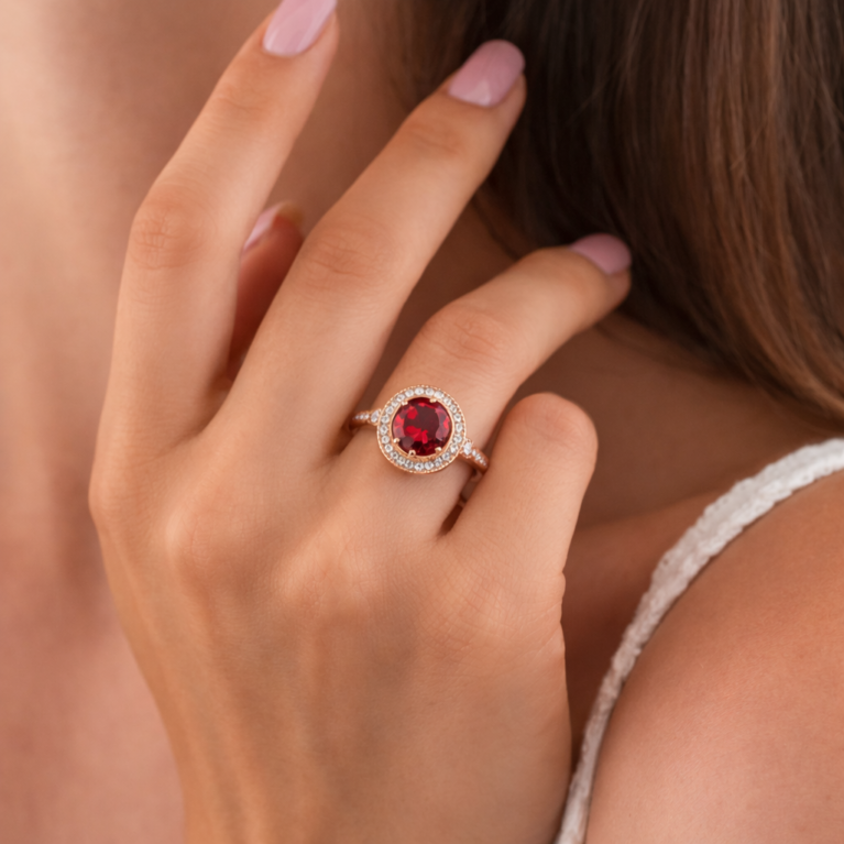 Ruby Eternal Halo Ring