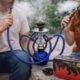 Glass Base Hookah Set with Dual Hoses