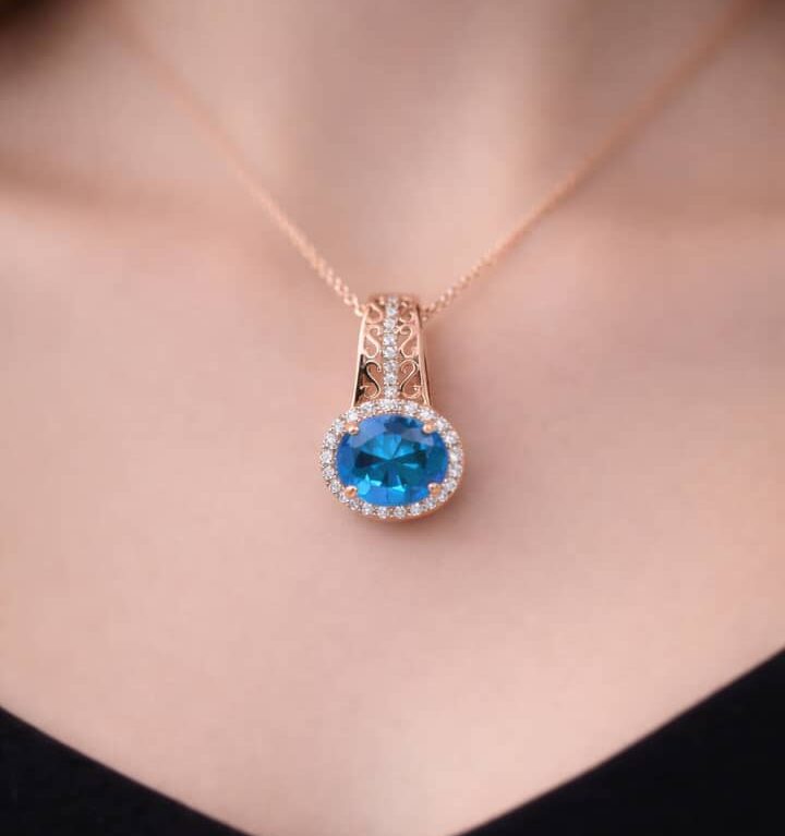 Azure Filigree Halo Pendant