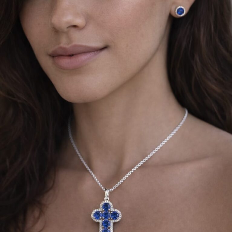Celestial Tanzanite Cross Pendant